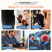 Copper Compression CopperCore™ Infrared Energy Half Finger Gloves