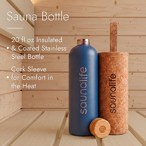 SaunaLife HOME Series kit, insulated sauna bottle with cork and bamboo