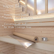 SaunaLife HOME Series kit, foil vapor barrier roll and seam tape