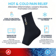 Copper Compression CopperFreeze Ankle Sleeve, the ankle sleeve worn on a foot, seen from the side