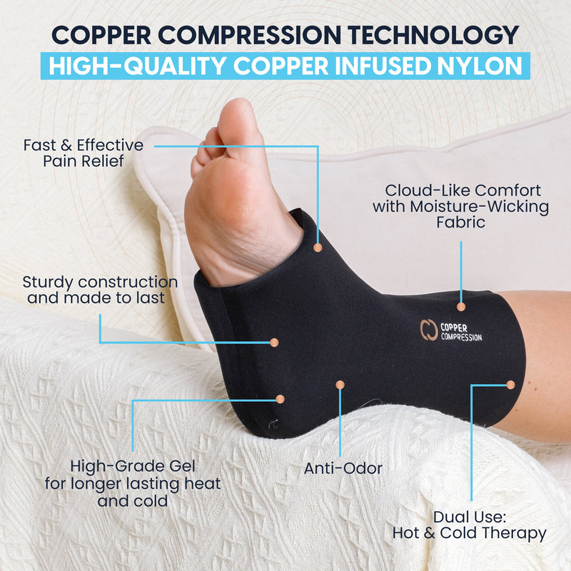 Copper Compression CopperFreeze Ankle Sleeve, the gel insert shown beside the ankle sleeve