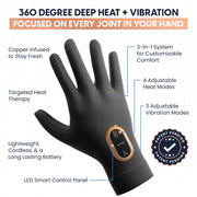 Copper Compression CopperVibe 2.0 Gloves, an older woman wearing the gloves indoors
