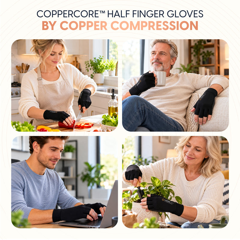 Copper Compression CopperCore™ Infrared Energy Half Finger Gloves