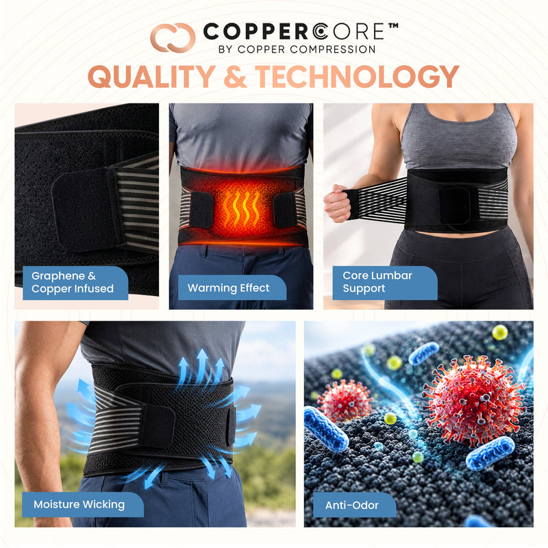 Copper Compression CopperCore™ Infrared Energy Back Brace