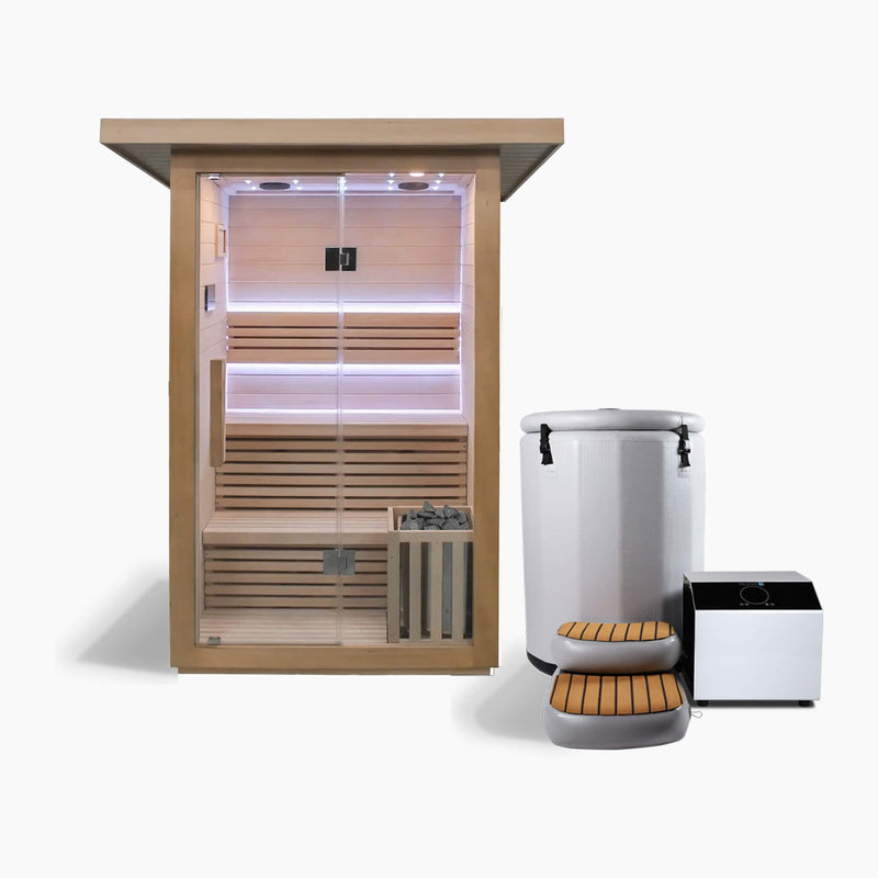 Revive 2 Person Traditional Sauna & Inflatable Barrel Plunge Package