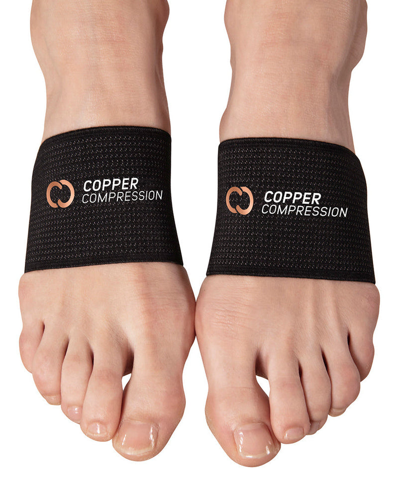 Copper Compression Arch Support Sleeves, the arch support on a foot, close on the band across the arch