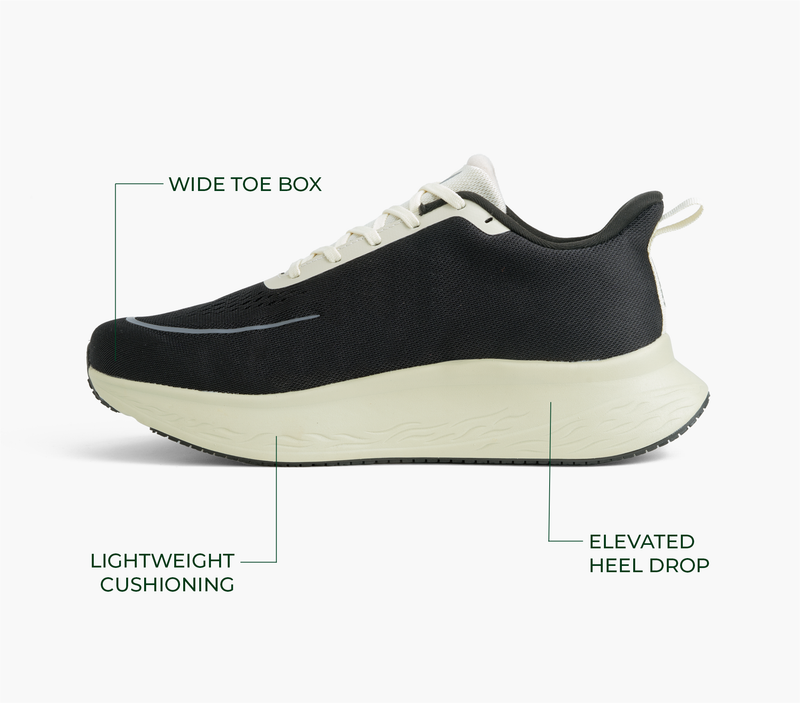 Veloci Women's Ascent Running Shoe - Black and Cream