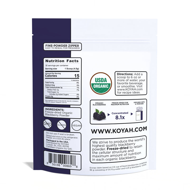 KOYAH Organic Blackberry Powder