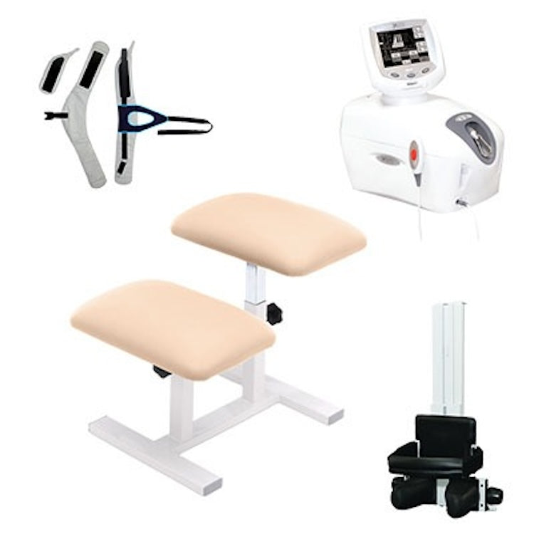 Chattanooga Traction Kit: TX Traction Unit, Quickwrap Belt, Saunders Cervical, and Traction Stool