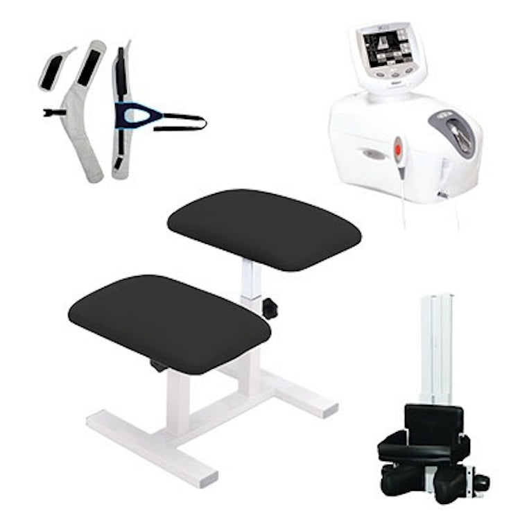 Chattanooga Traction Kit: TX Traction Unit, Quickwrap Belt, Saunders Cervical, and Traction Stool