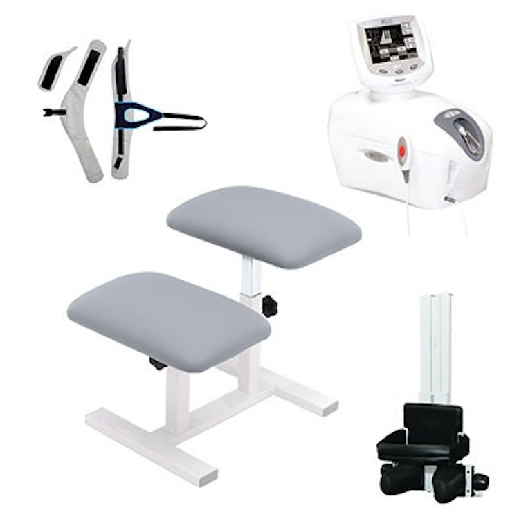 Chattanooga Traction Kit: TX Traction Unit, Quickwrap Belt, Saunders Cervical, and Traction Stool