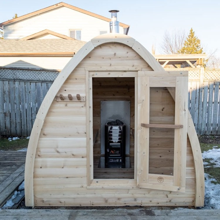Dundalk Leisurecraft Canadian Timber 2-4 Person Outdoor Traditional MiniPOD Sauna