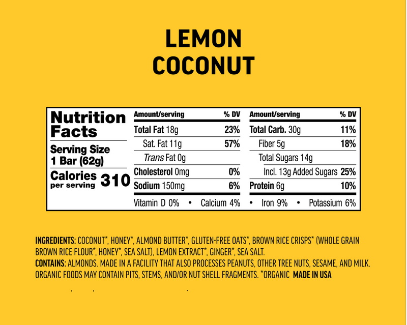 Kate's Real Food Lemon Coconut Energy Bar