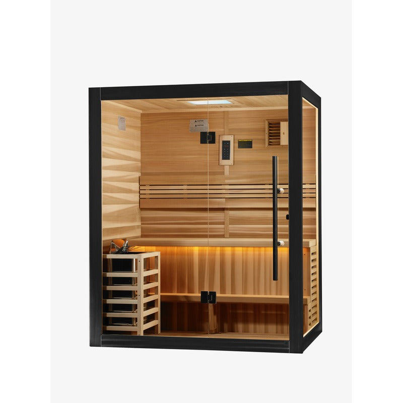 Golden Designs "Hanko Edition" 2 Person Indoor Traditional Sauna - Canadian Red Cedar Interior