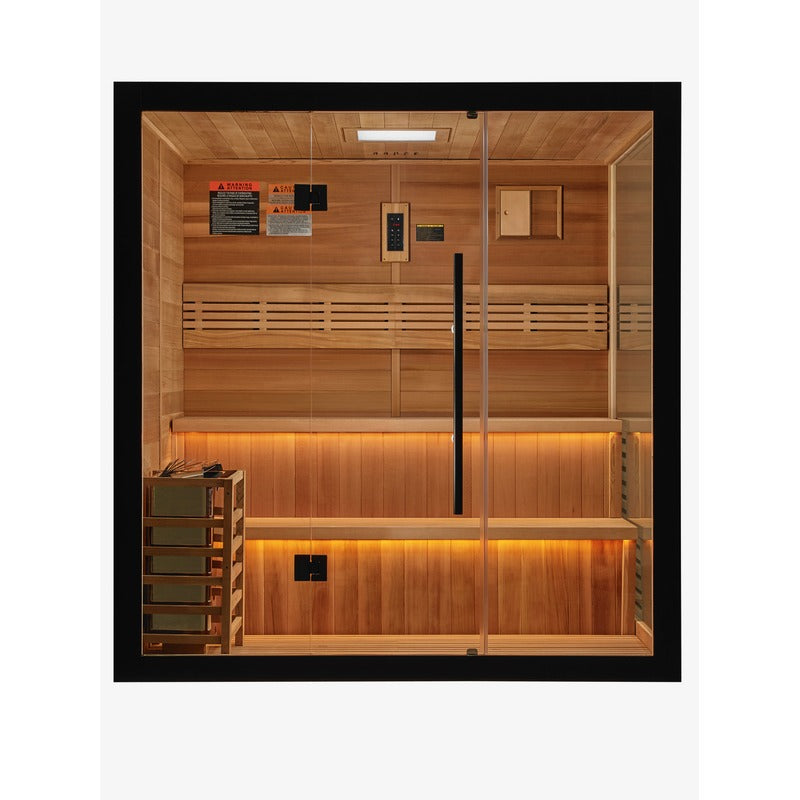 Golden Designs "Kuusamo Edition" 6 Person Indoor Traditional Sauna - Canadian Red Cedar Interior