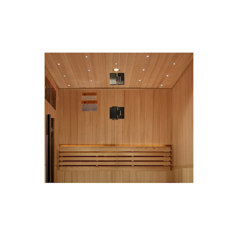 Golden Designs Sundsvall 2-Person Traditional Sauna - Canadian Red Cedar Interior and Pacific Premium Clear Cedar Exterior