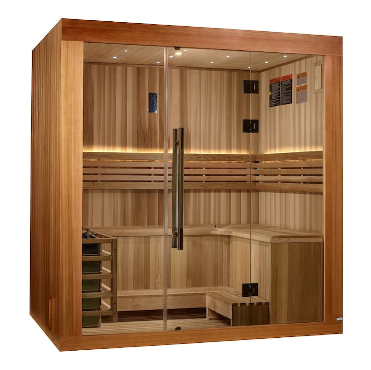 Golden Designs Copenhagen 3-Person Traditional Sauna - Canadian Red Cedar