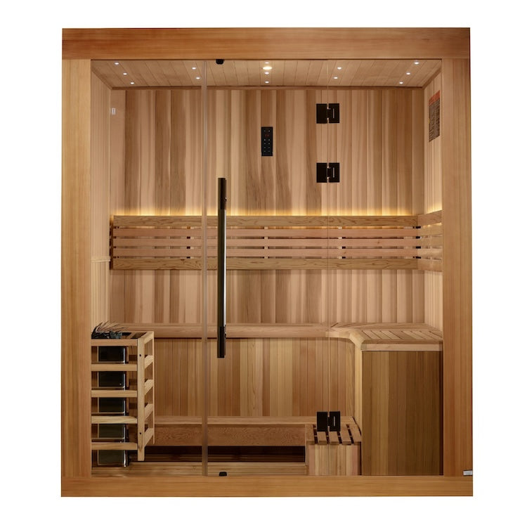 Golden Designs Copenhagen 3-Person Traditional Sauna - Canadian Red Cedar