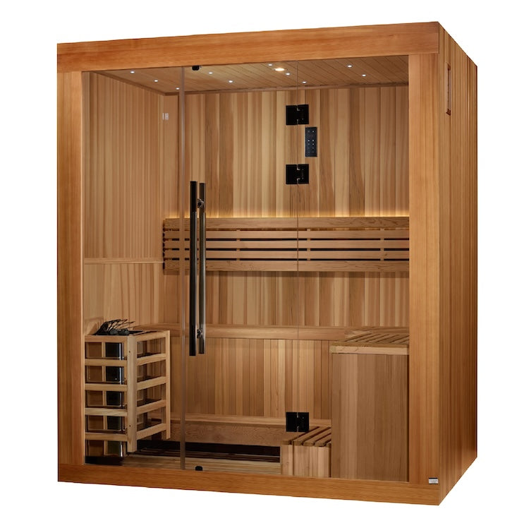 Golden Designs Copenhagen 3-Person Traditional Sauna - Canadian Red Cedar