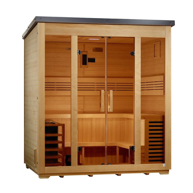 Golden Designs "Vorarlberg" 5 Person Traditional Outdoor Sauna -  Canadian Hemlock