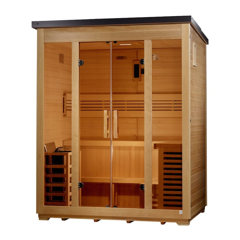 Golden Designs "Vorarlberg" 5 Person Traditional Outdoor Sauna -  Canadian Hemlock