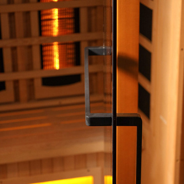 Golden Designs 4-Person Full Spectrum Near Zero EMF Infrared Saunas with Himalayan Salt Bar (Canadian Hemlock)