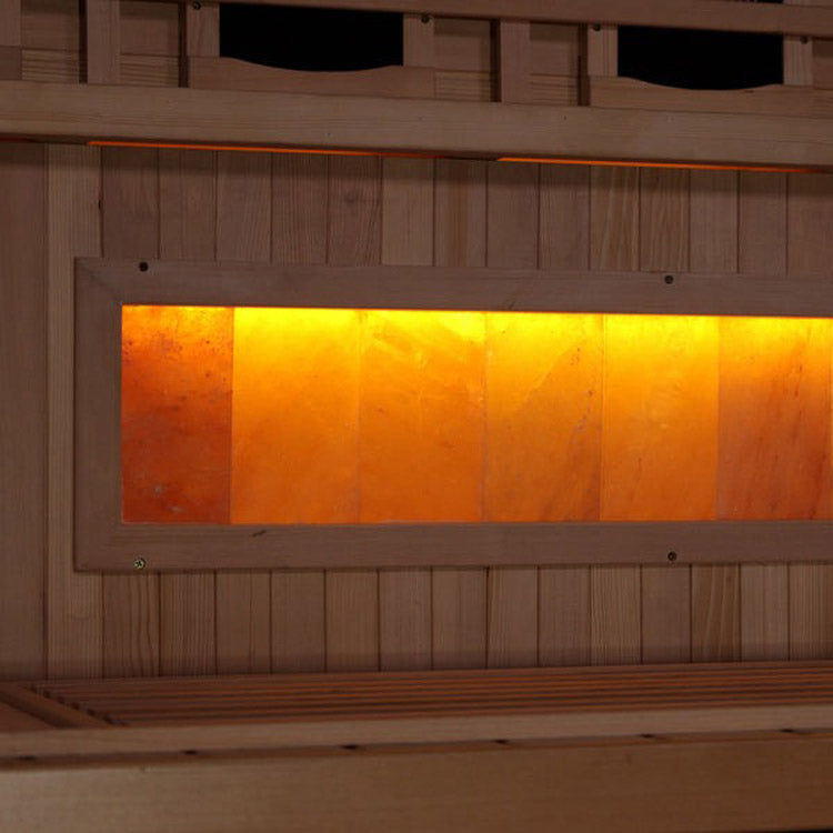 Golden Designs 4-Person Full Spectrum Near Zero EMF Infrared Saunas with Himalayan Salt Bar (Canadian Hemlock)