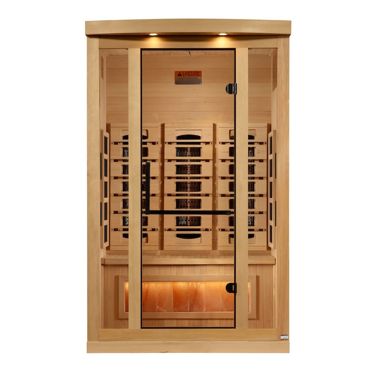 Golden Designs 2-3 Person Full Spectrum Sauna with Himalayan Salt Bar (Canadian Hemlock)