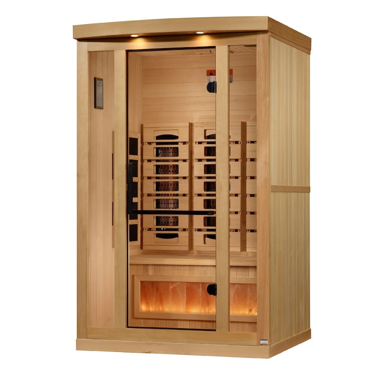 Golden Designs 2-3 Person Full Spectrum Sauna with Himalayan Salt Bar (Canadian Hemlock)