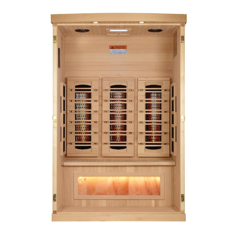 Golden Designs 2-3 Person Full Spectrum Sauna with Himalayan Salt Bar (Canadian Hemlock)