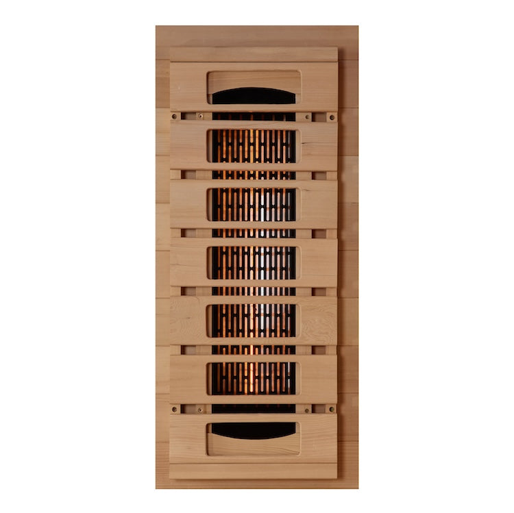 Golden Designs 4-Person Full Spectrum Near Zero EMF Infrared Saunas with Himalayan Salt Bar (Canadian Hemlock)