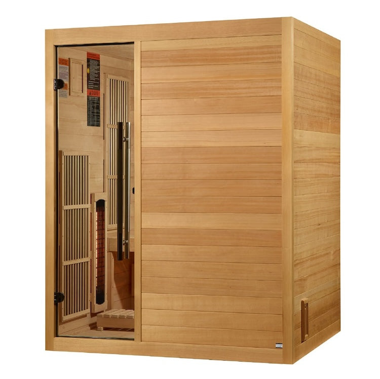 Golden Designs Soria 3-Person Hybrid Sauna (Indoor) - Full Spectrum and Harvia Traditional Stove