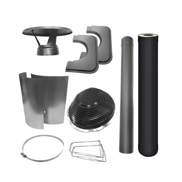Harvia Chimney & Assembly Kit, Barrel, Flat Roof