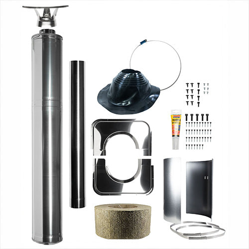 Harvia M3 Wood Burning Stove Kit w/ Chimney, Sheath, Floor Protection and Stones