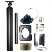 Harvia M3 Wood Burning Stove Kit w/ Chimney, Sheath, Floor Protection and Stones