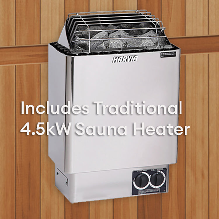 Finnmark FD-5 Trinity 4-Person Hybrid Indoor Infrared & Traditional Steam Sauna