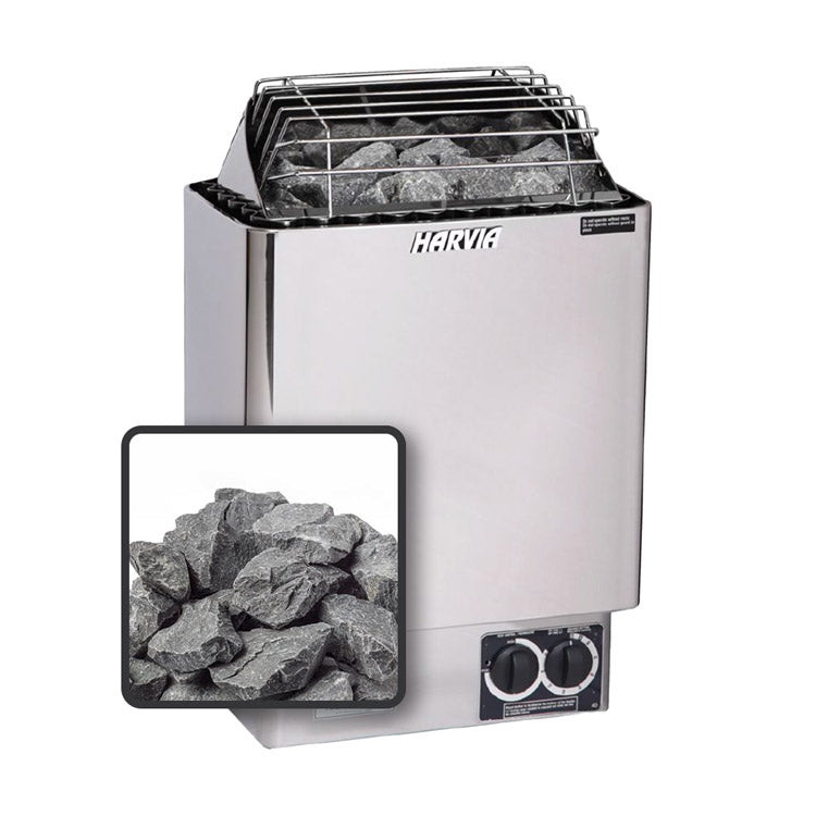 Harvia KIP Electric Heater Package w/ Built-In Knob Controls and Stones