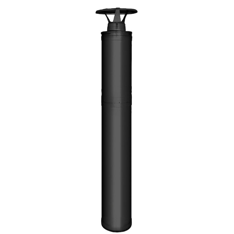 Harvia WHP1500M Sauna Wood-Burning Stove Chimney Kit, 1500mm, Black Steel