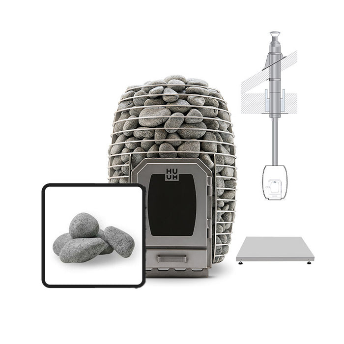 HUUM HIVE 17kW Wood Burning Sauna Stove Package