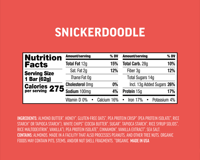 Kate's Real Food Snickerdoodle Protein Bar