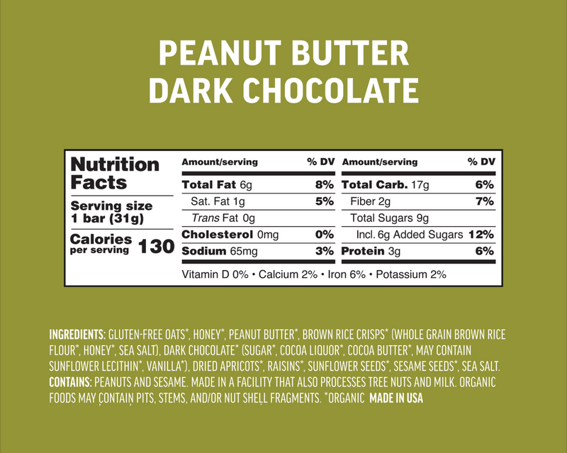 Kate's Real Food Peanut Butter Dark Chocolate Mini Bar
