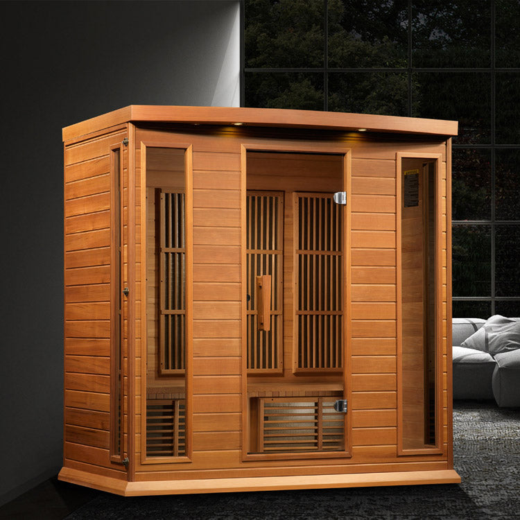 Maxxus 4 Person Near Zero EMF FAR Infrared Sauna (Canadian Red Cedar)