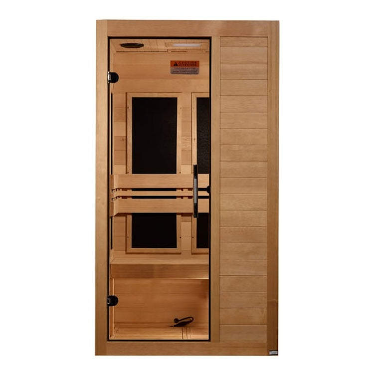 Maxxus S-Line Yoga 1-Person Ultra Low EMF FAR Infrared Sauna - Canadian Hemlock