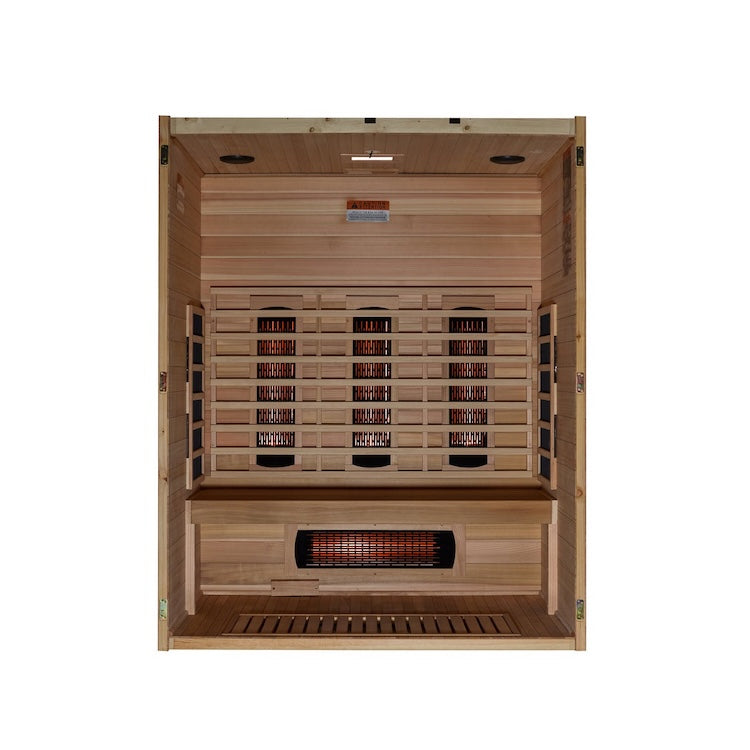 Maxxus S-Line Yoga 3-Person Full Spectrum Near Zero EMF Infrared Sauna - Pacific Cedar