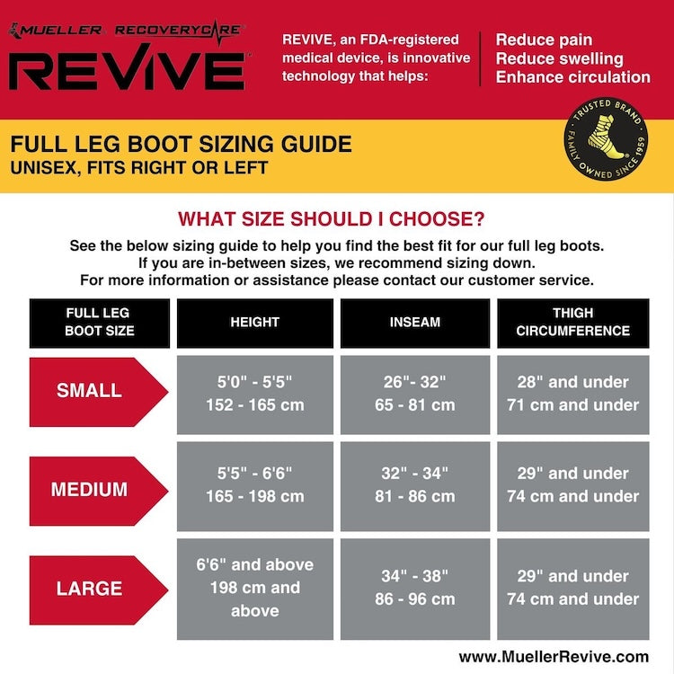 Mueller REVIVE™ Full Leg Compression Boots