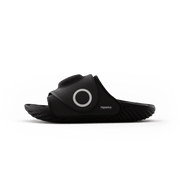 Hyperslide by Nike x Hyperice in black, three-quarter view