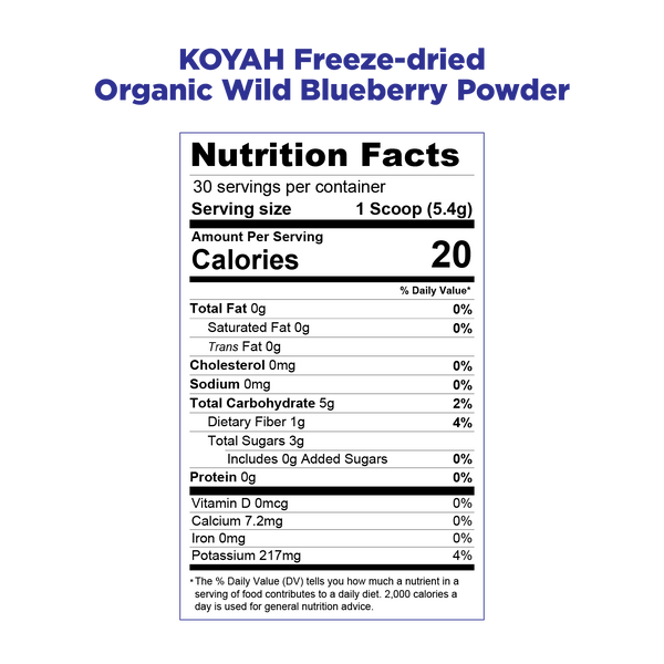 KOYAH Organic Wild Blueberry Powder