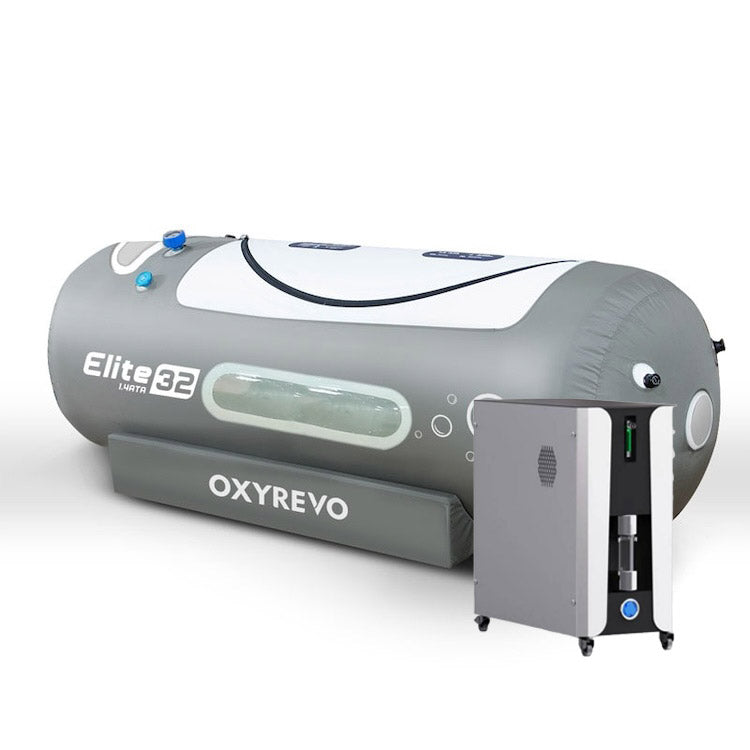 OxyRevo Elite32 chamber with the Pro all-in-one machine unit standing beside it