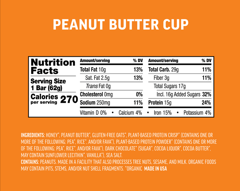 Kate's Real Food Peanut Butter Cup Protein Bar