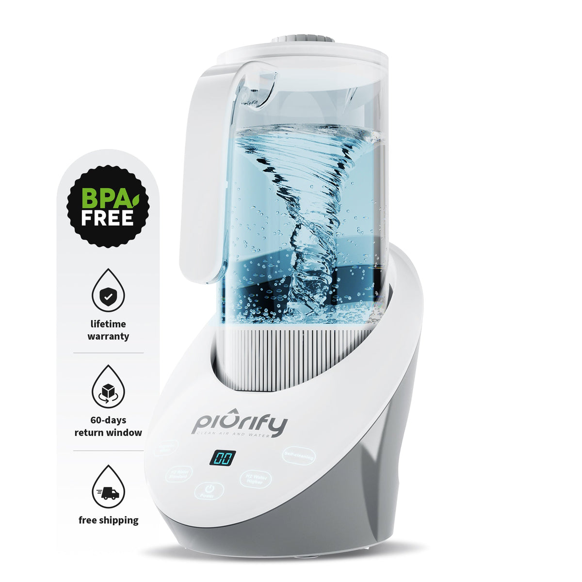 PIURIFY Water Hydrogenator® Pitcher — Recovery For Athletes